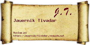 Jauernik Tivadar névjegykártya